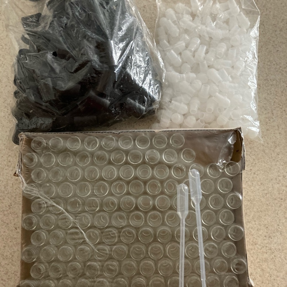 Empty essential oil roller bottles